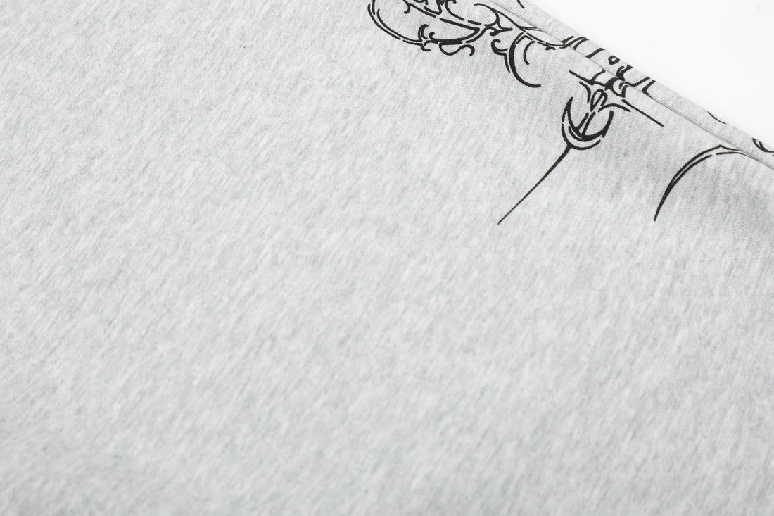 3-6-5.shop Gothic Line Graphic Wide-Leg Sweatpants