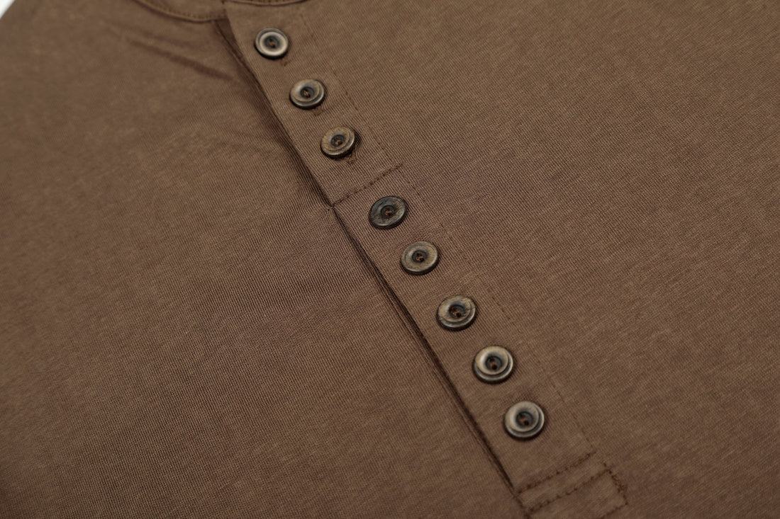 3-6-5.shop Classic Henley Long Sleeve Tee