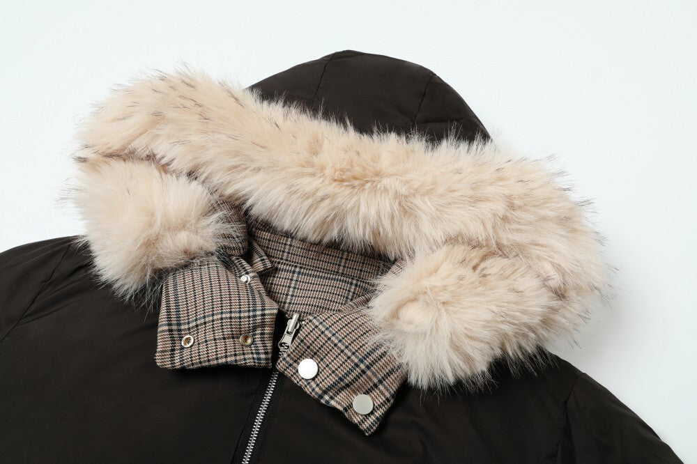 3-6-5.shop Leopard Fur-Lined Hooded Jacket
