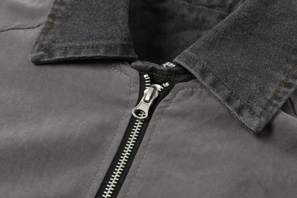 3-6-5.shop Vintage Contrast-Collar Cotton Jacket