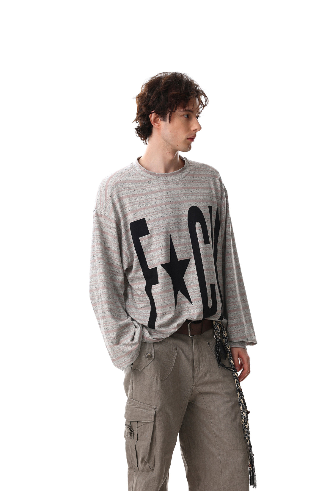 3-6-5.shop Graphic Striped Long Sleeve Tee