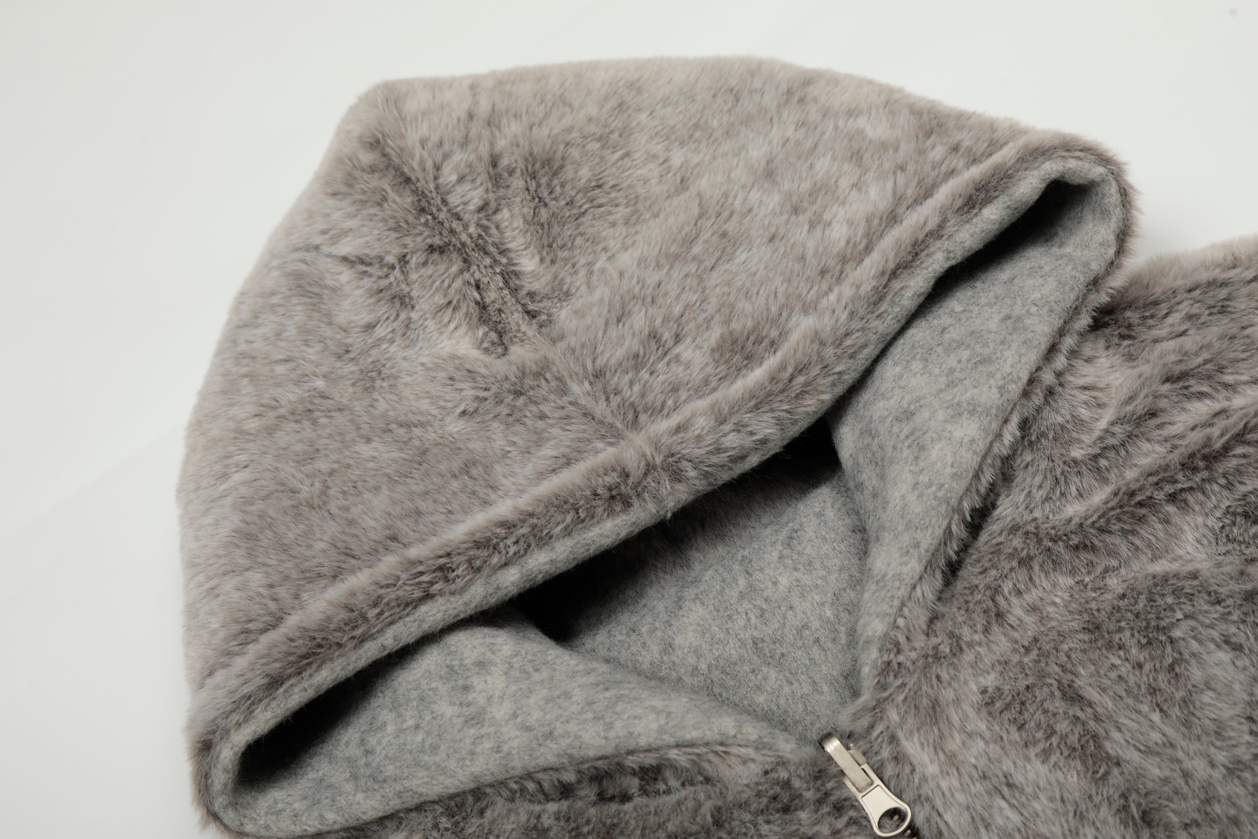 3-6-5.shop Wool Blend Fleece Hooded Bomber Jacket