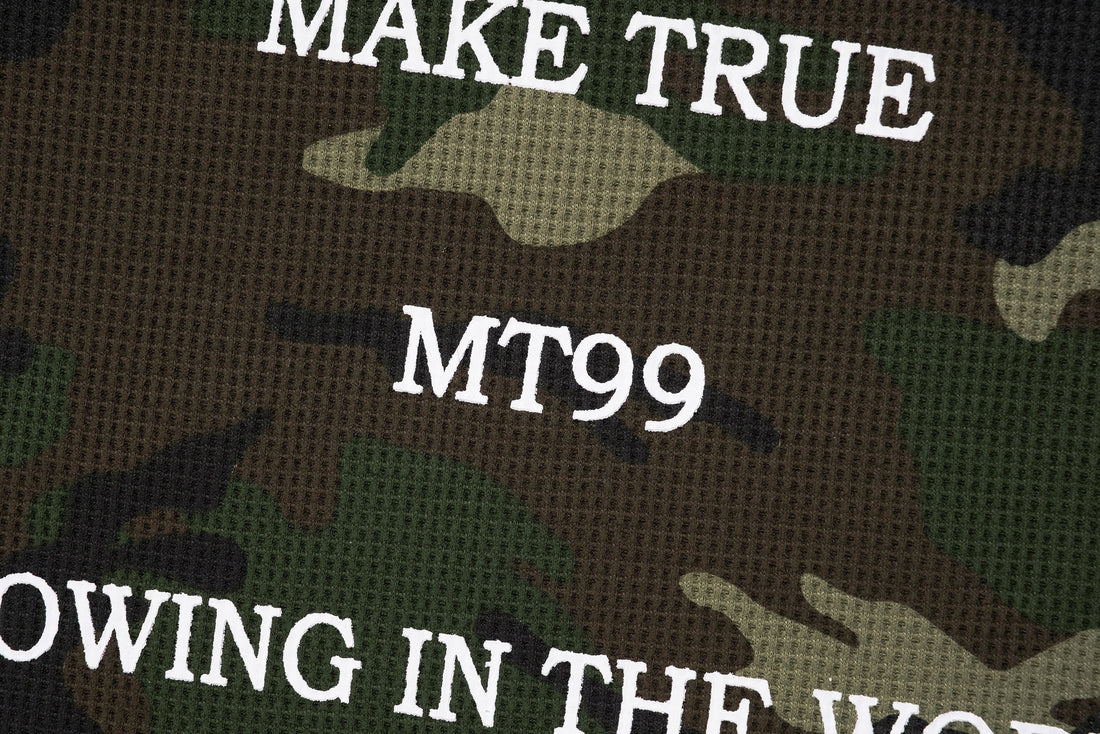 3-6-5.shop Camo Text Graphic Longsleeve