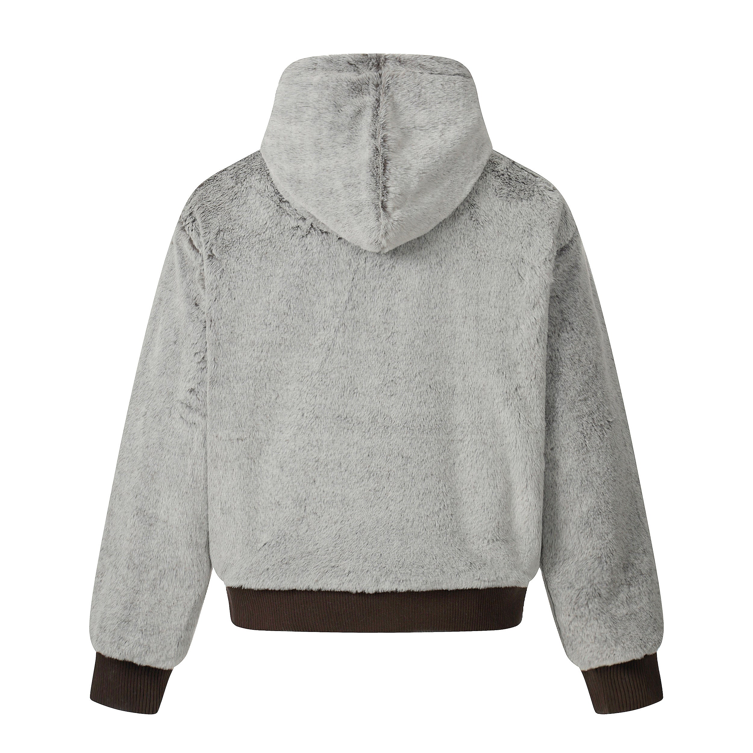 3-6-5.shop Wool Blend Fleece Hooded Bomber Jacket