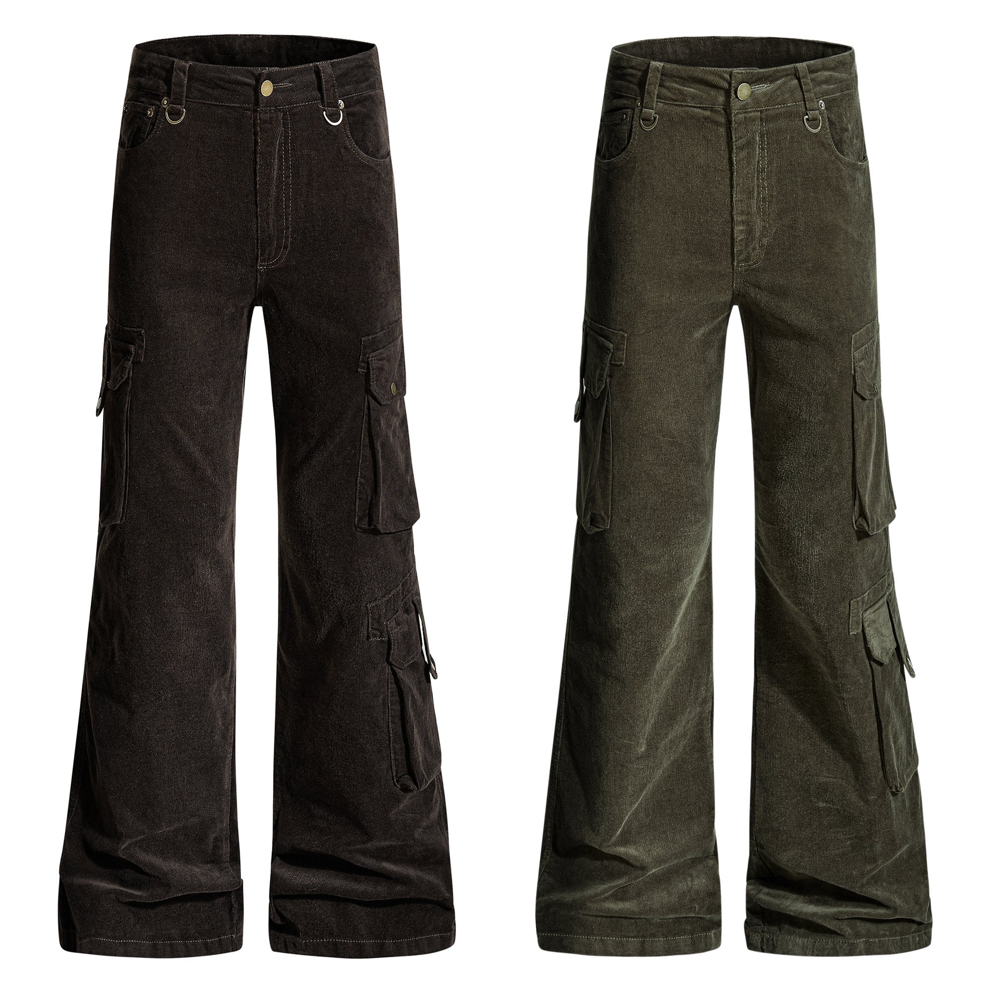 3-6-5.shop Washed Utility Flared Pants