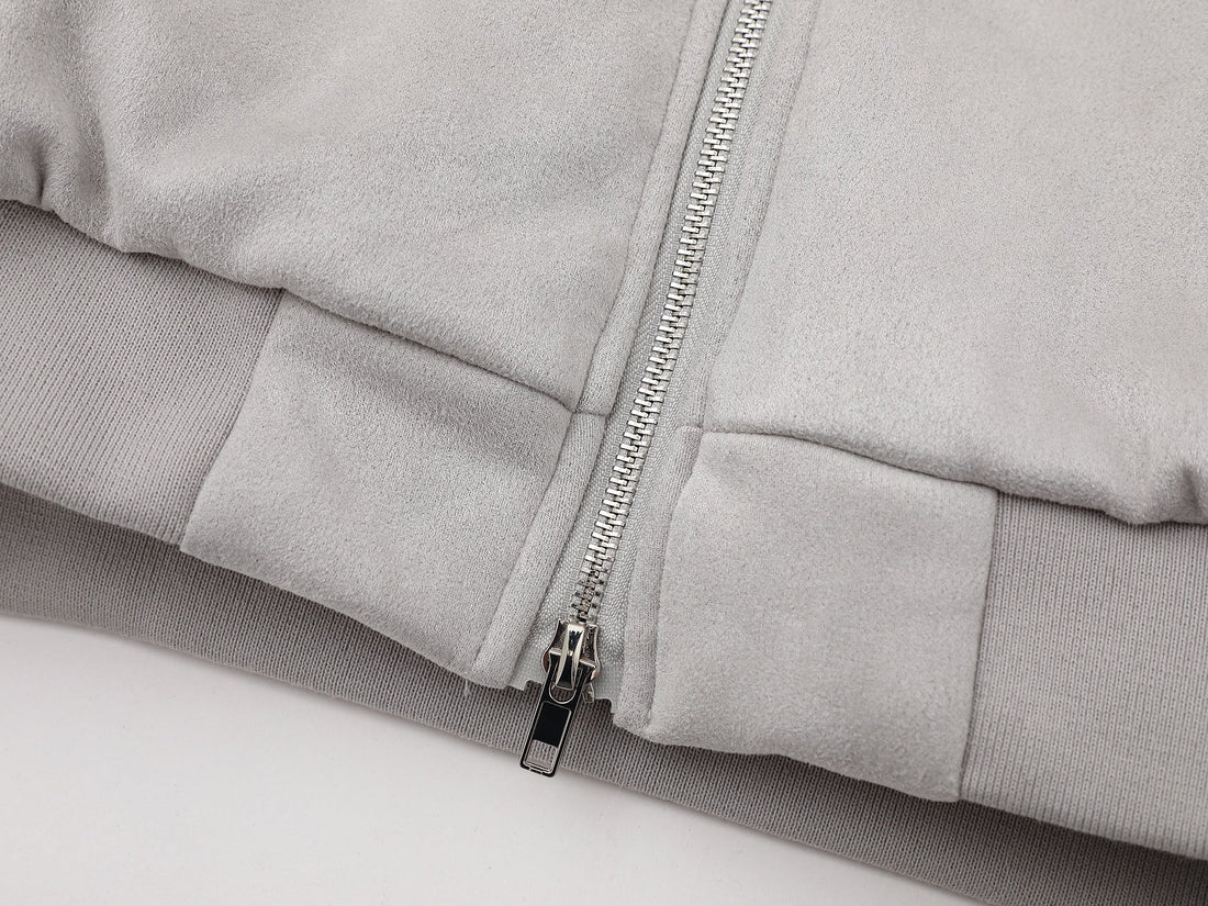 3-6-5.shop Flag Graphic Fur Hoodie Jacket