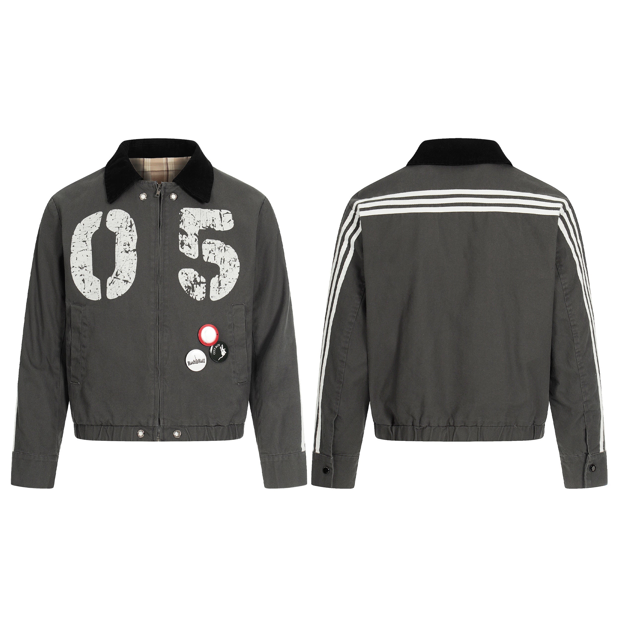 3-6-5.shop “05” Vintage Patch Bomber Jacket
