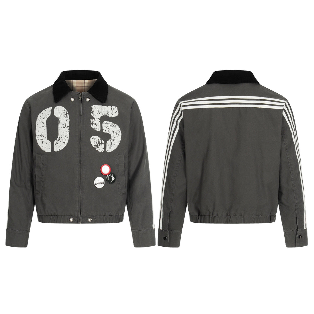 3-6-5.shop “05” Vintage Patch Bomber Jacket