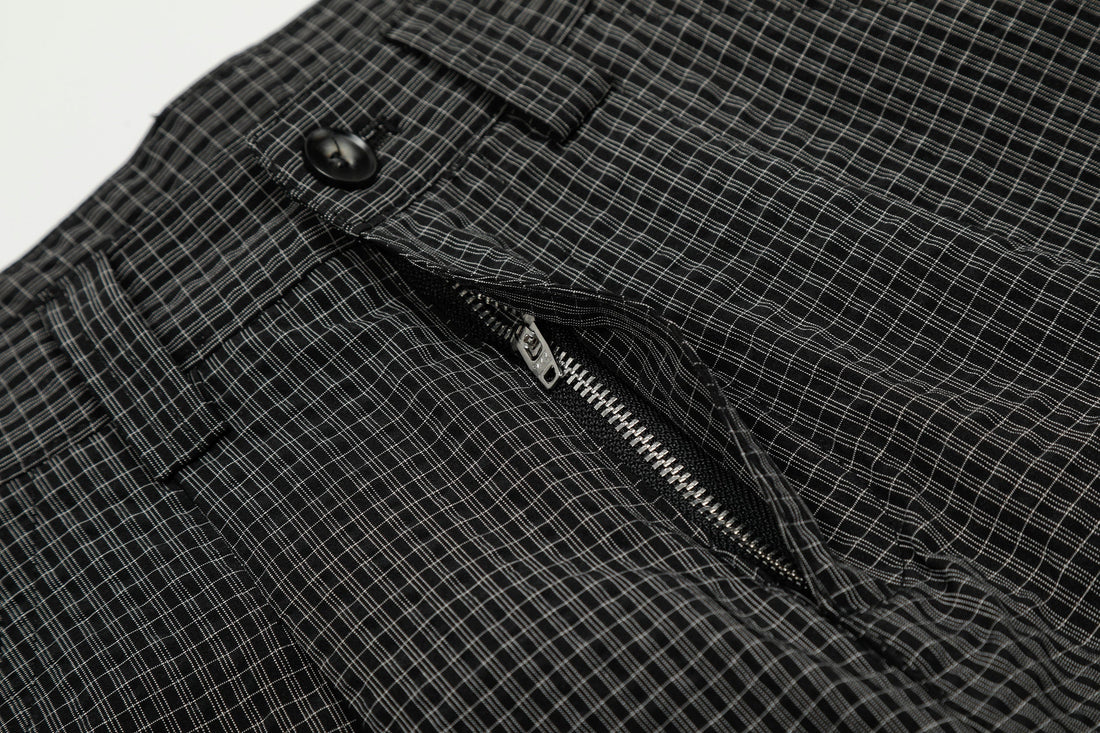 3-6-5.shop Checked Curved-Leg Pants