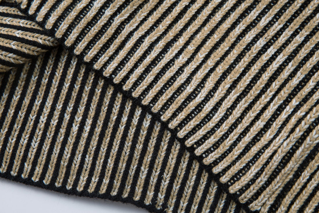 3-6-5.shop Striped Textured Zip Jacket