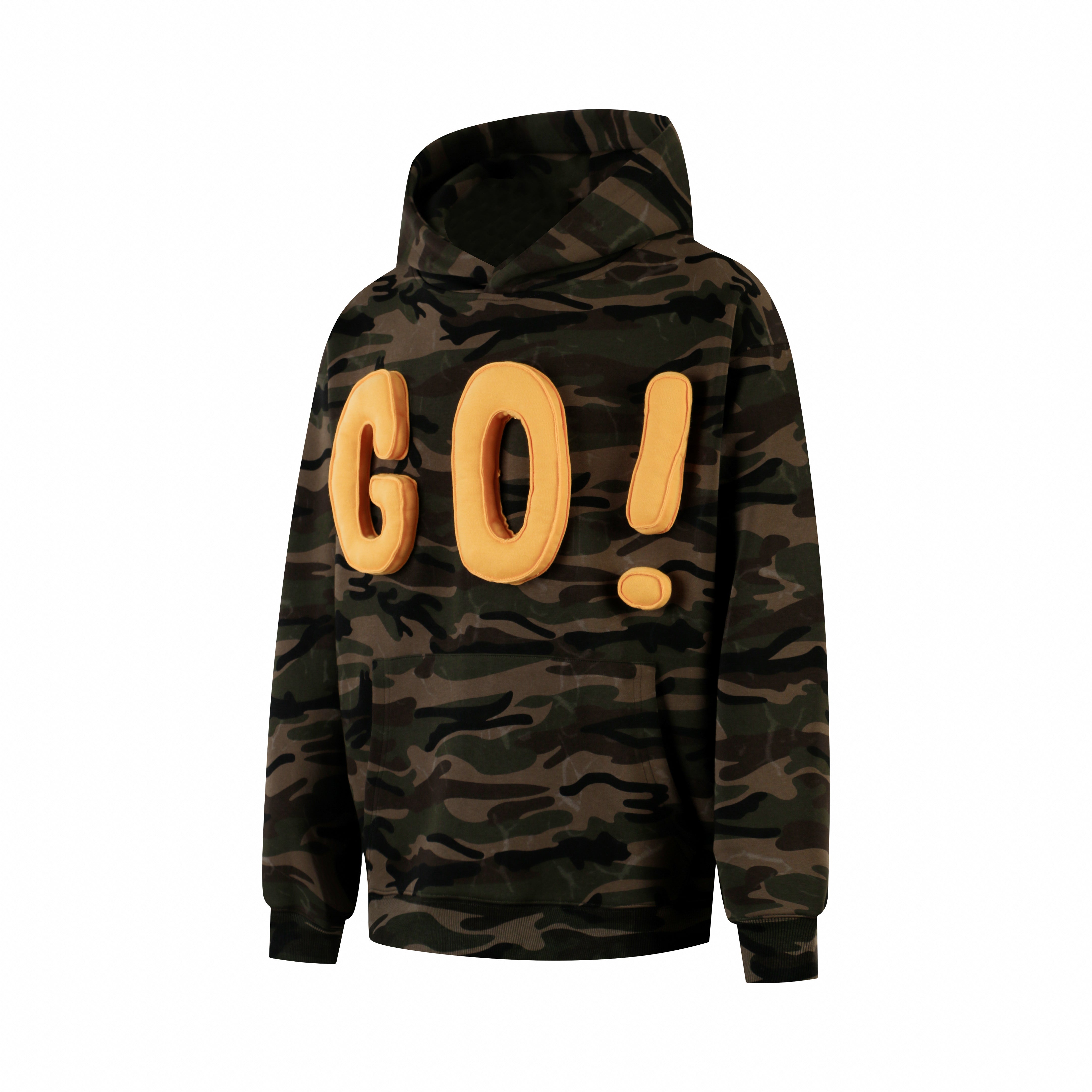 3-6-5.shop Camo “GO!” Puff Hoodie