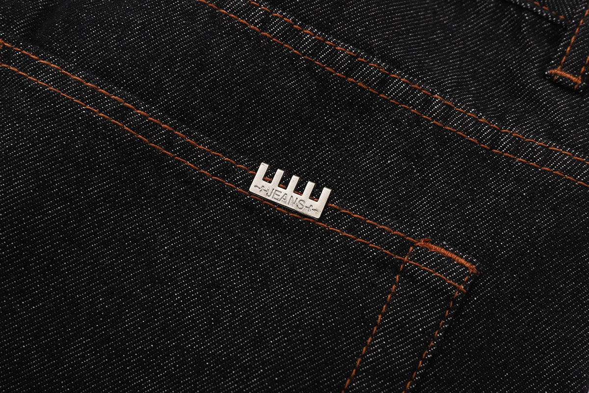 3-6-5.shop Curved Rivet Denim Pants