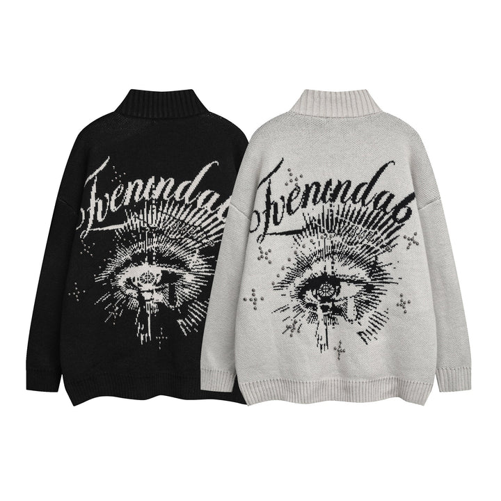 3-6-5.shop Eye Vision Knit Zip Cardigan