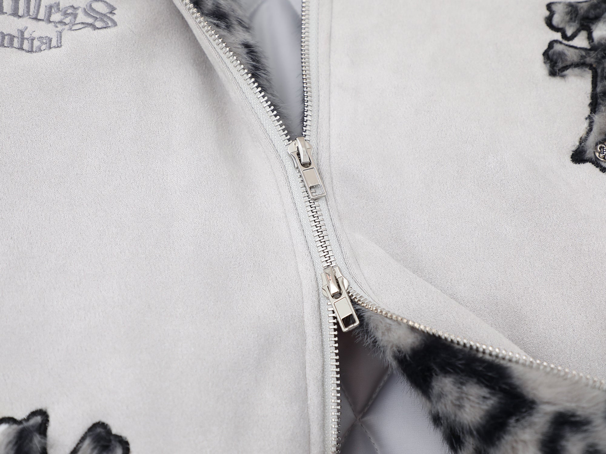 3-6-5.shop Cross Patch Fur Hoodie Jacket