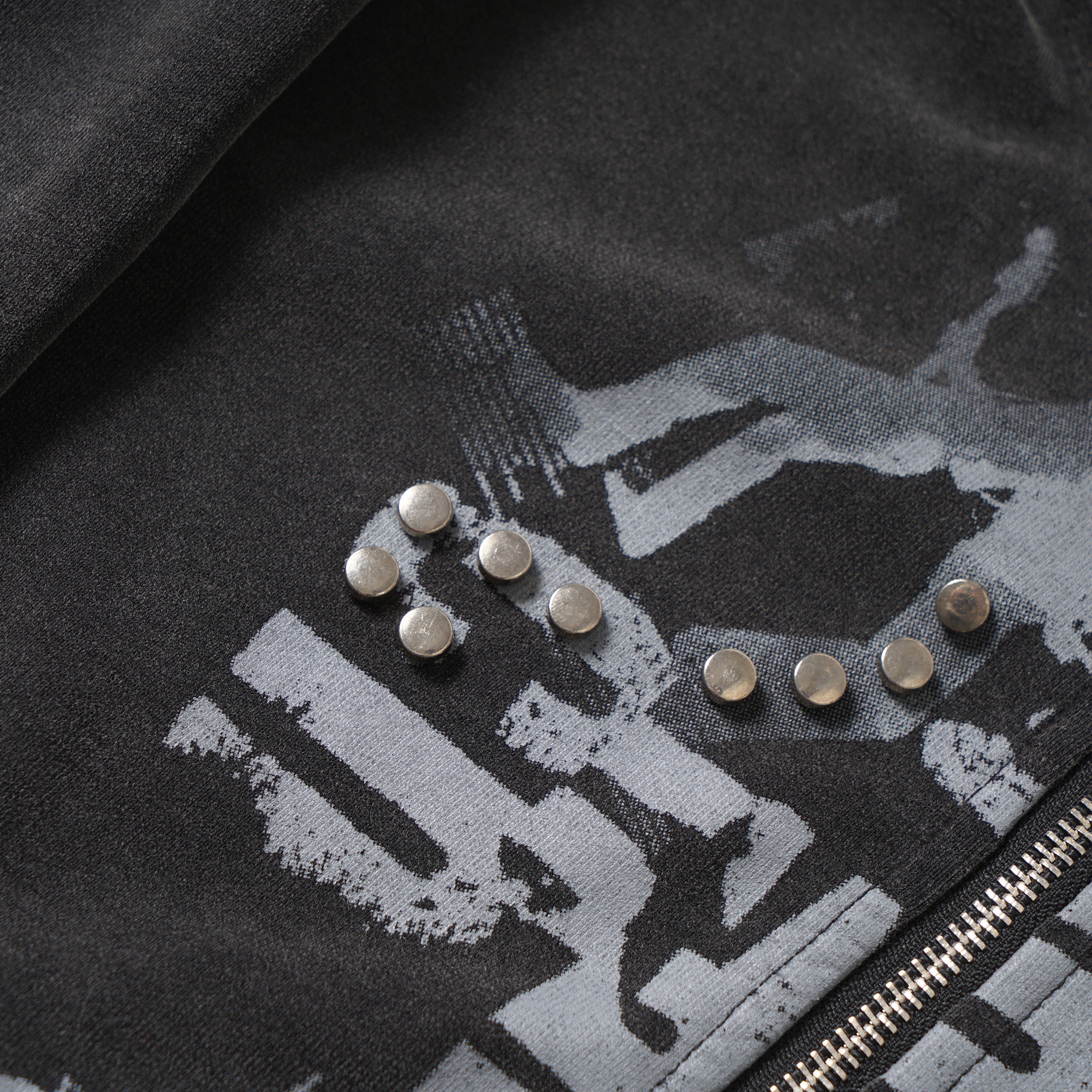 3-6-5.shop Punk Washed Zip Hoodie