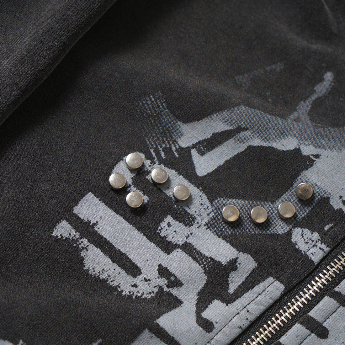 3-6-5.shop Punk Washed Zip Hoodie