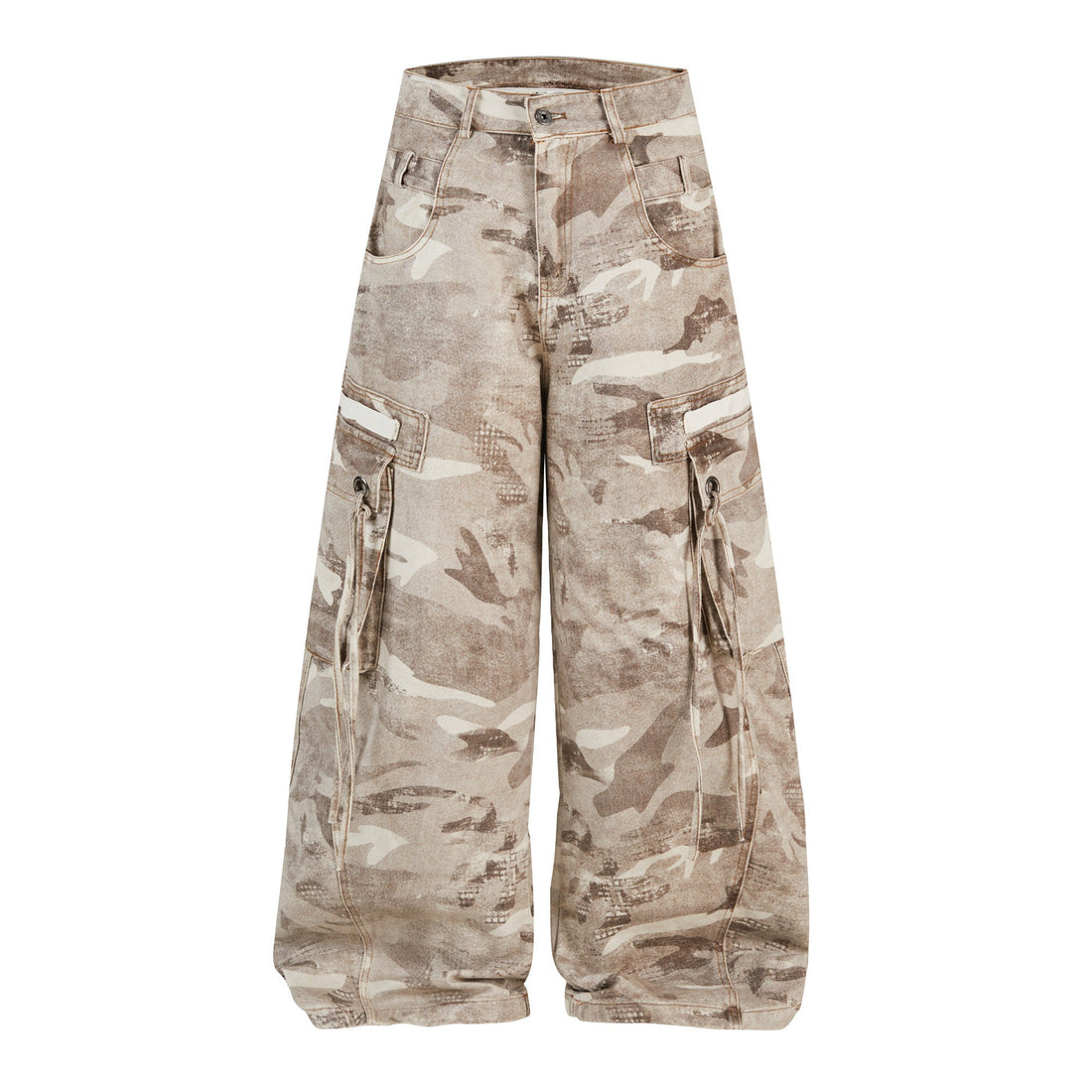 3-6-5.shop Camo Wide-Leg Cargo Pants