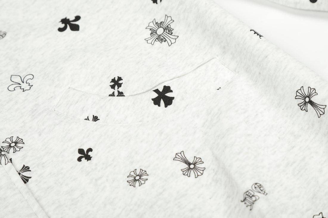 3-6-5.shop All-Over Cross Print Hooded Jacket
