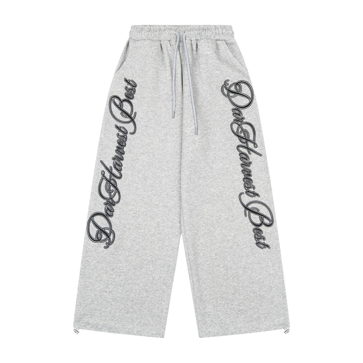 3-6-5.shop Script Logo Wide-Leg Sweatpants