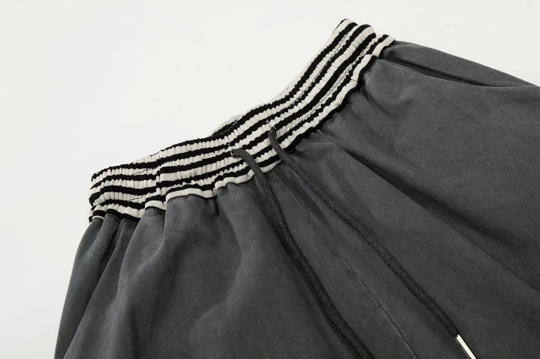 3-6-5.shop Washed Cargo Wide-Leg Pants