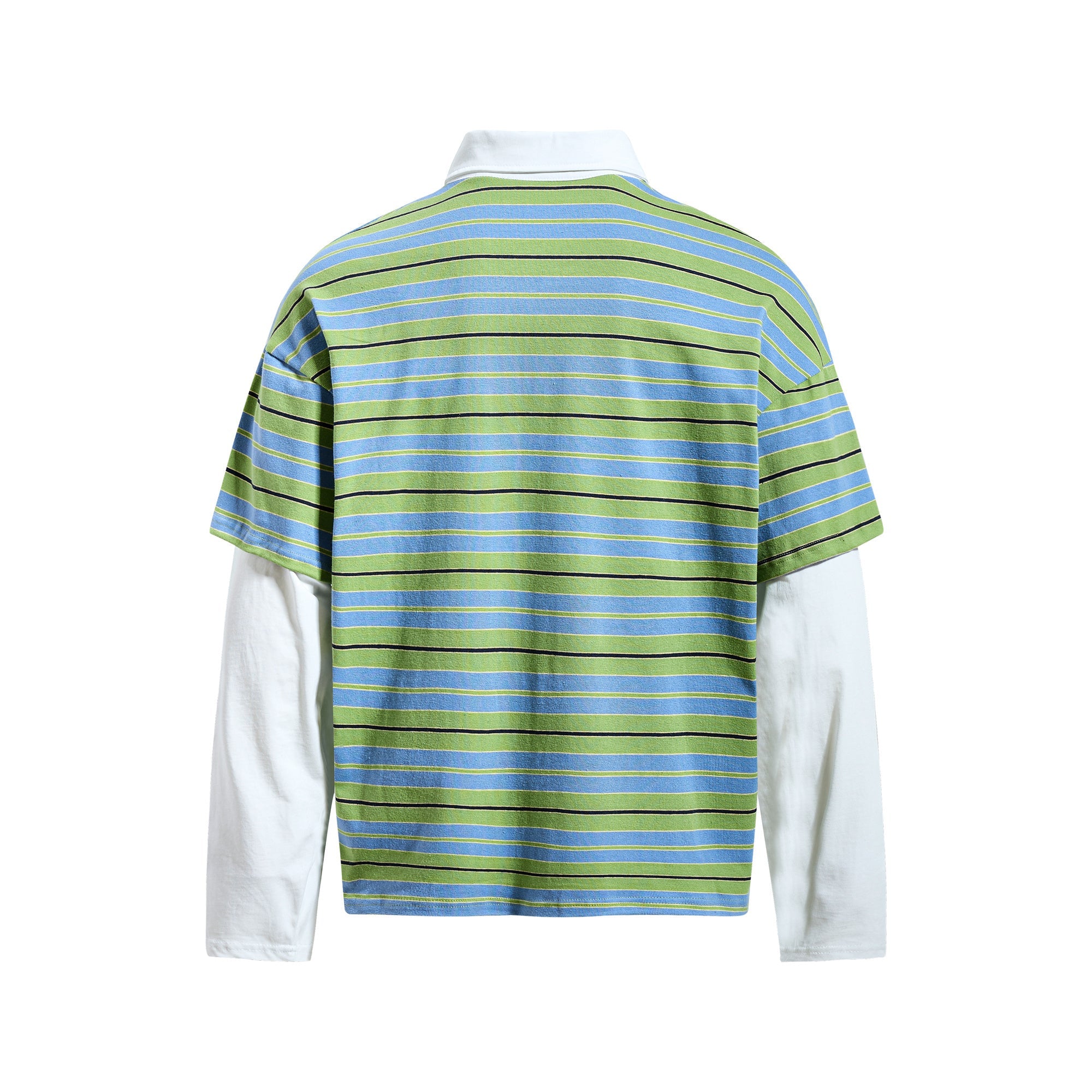 3-6-5.shop Striped Graphic Layered Polo