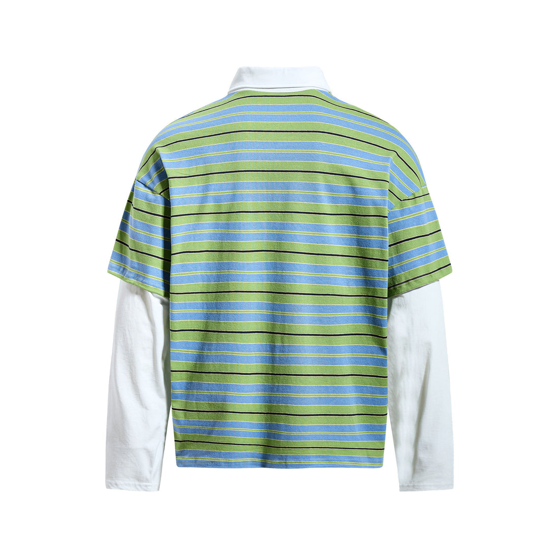 3-6-5.shop Striped Graphic Layered Polo