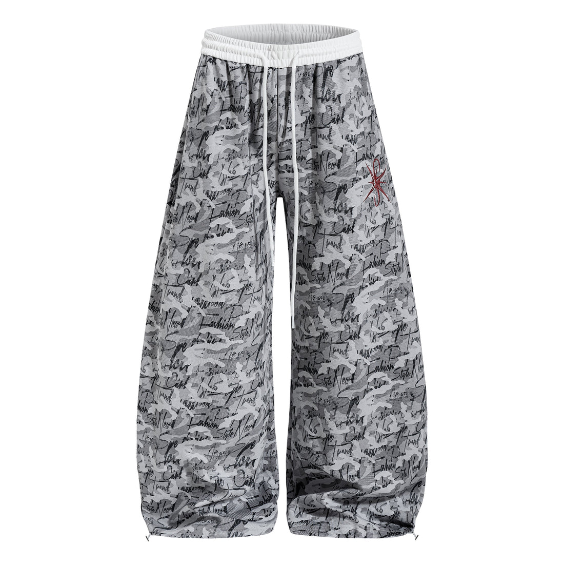 3-6-5.shop Camo Script Wide-Leg Pants