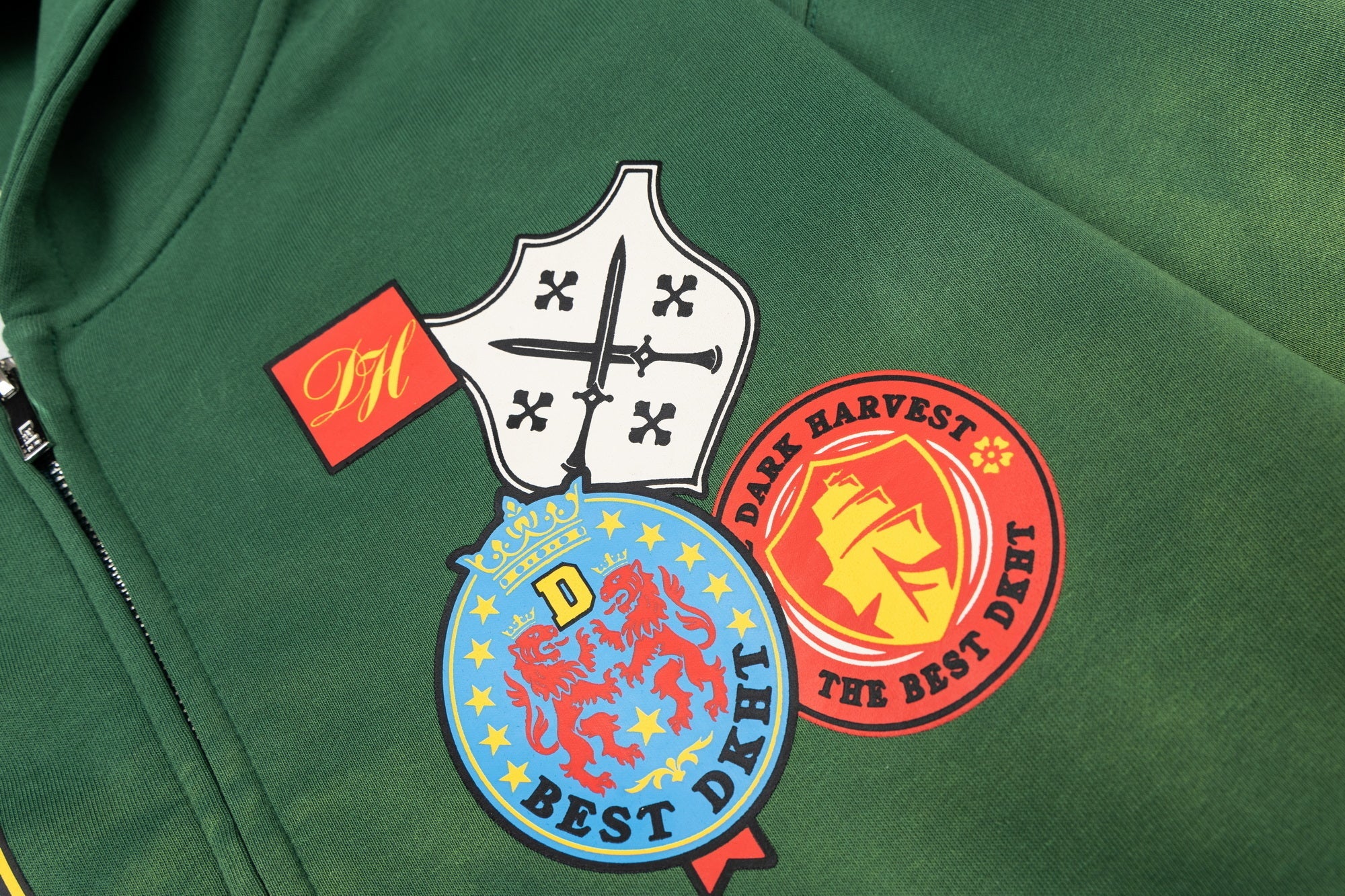 3-6-5.shop Crest Patch Zip-Up Hoodie