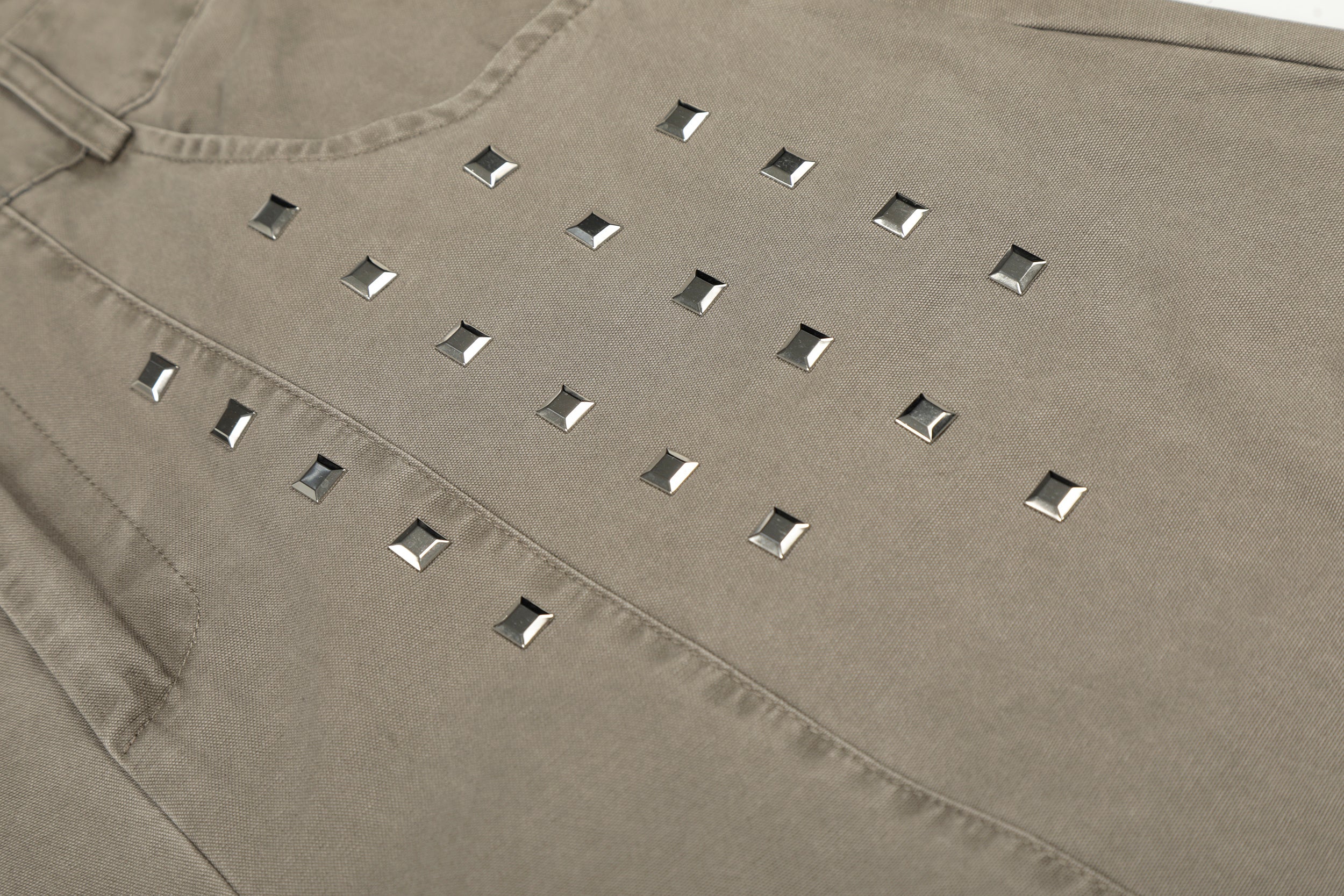 3-6-5.shop Stud Detail Wide-Leg Pants