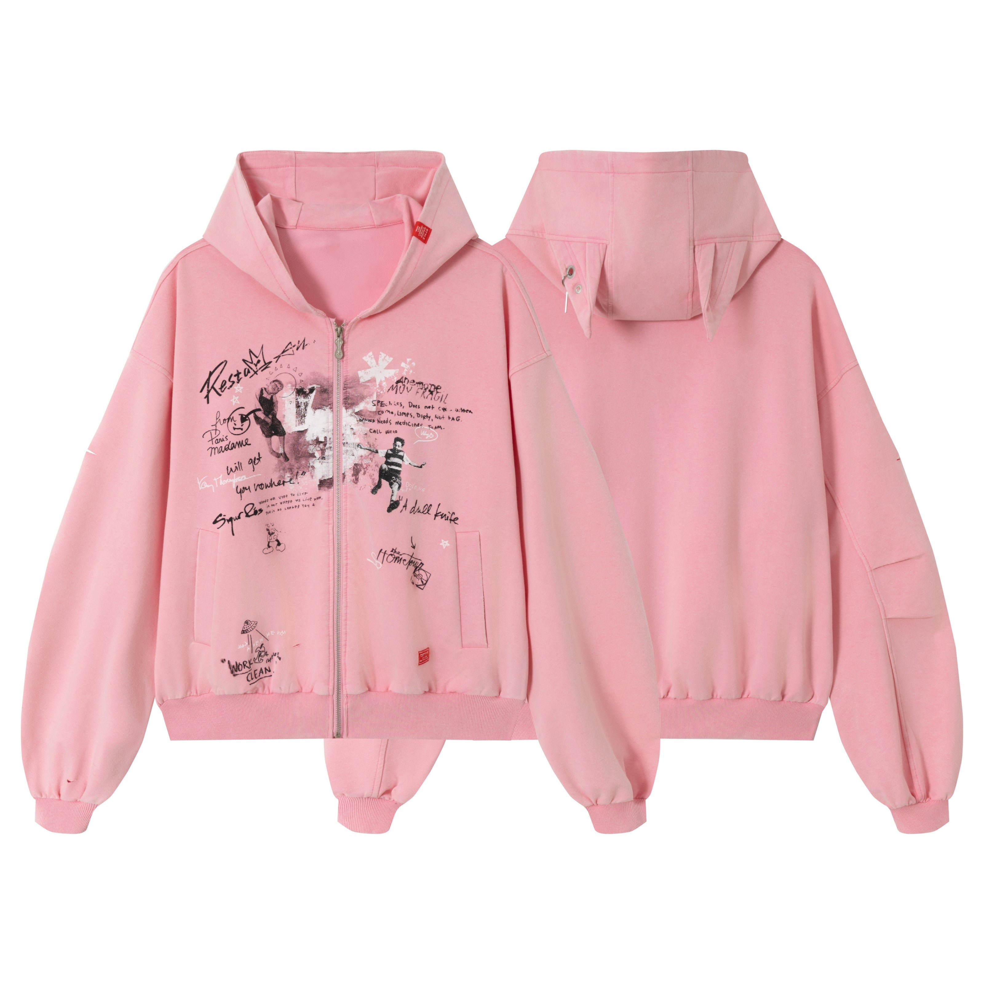 3-6-5.shop Gradient Graphic Zip Hoodie