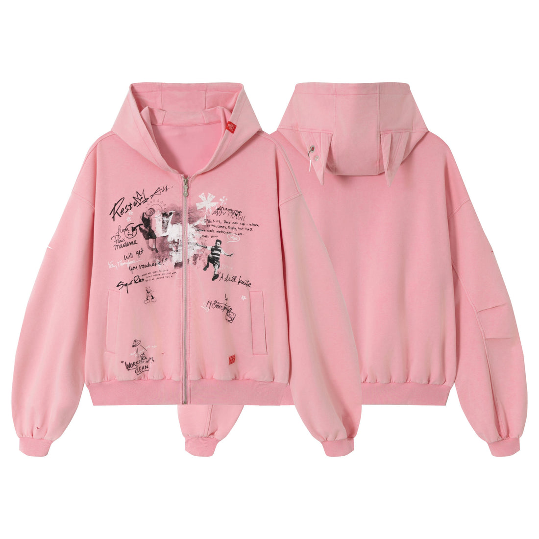3-6-5.shop Gradient Graphic Zip Hoodie