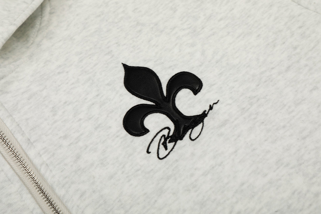 3-6-5.shop Cross Emblem Zip Hoodie