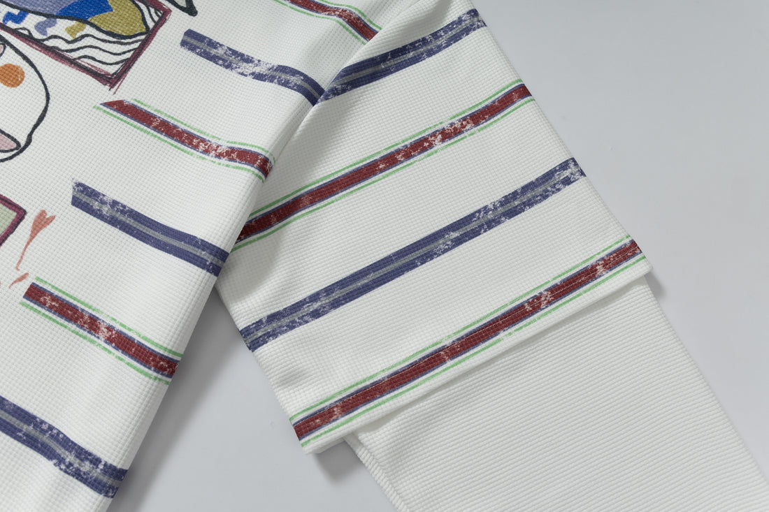 3-6-5.shop Abstract Stripe Long-Sleeve Polo Shirt