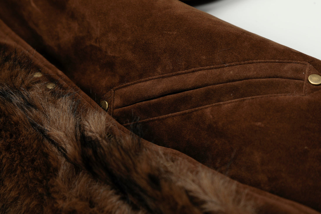 3-6-5.shop Faux Suede Fur-Lined Jacket