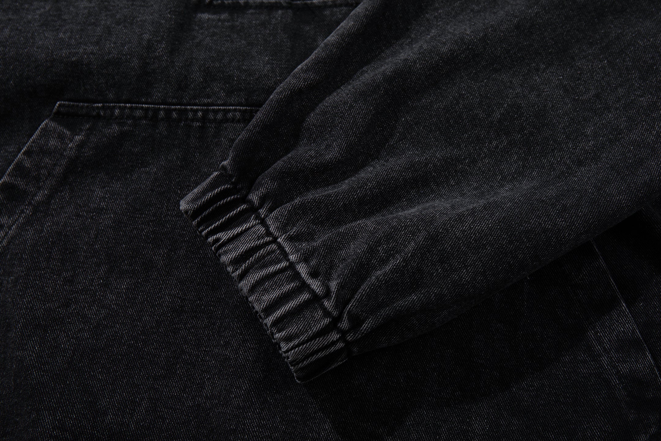 3-6-5.shop Toggle-Front Washed Denim Hoodie