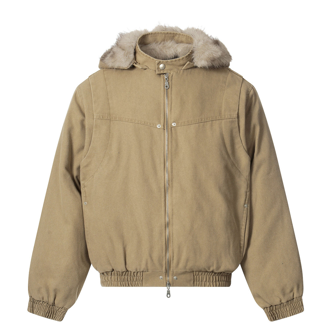 3-6-5.shop Detachable Fur Collar Washed Workwear Jacket