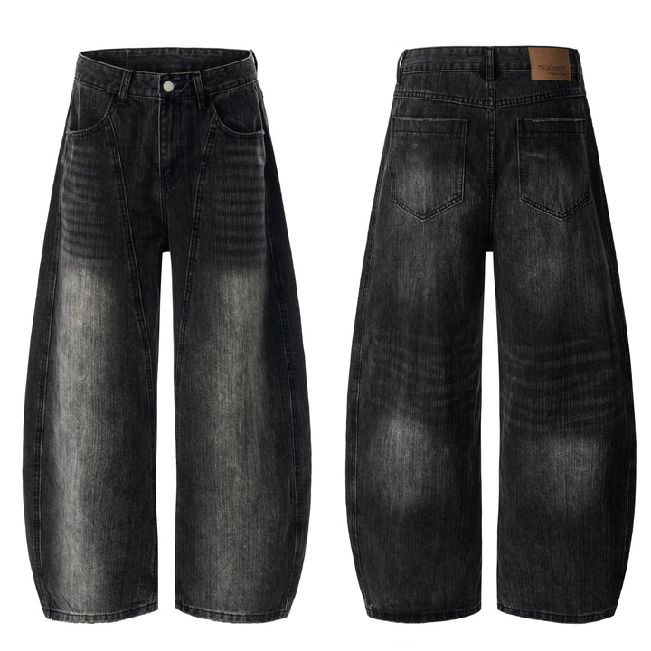 3-6-5.shop Vintage Washed Curved Denim Pants