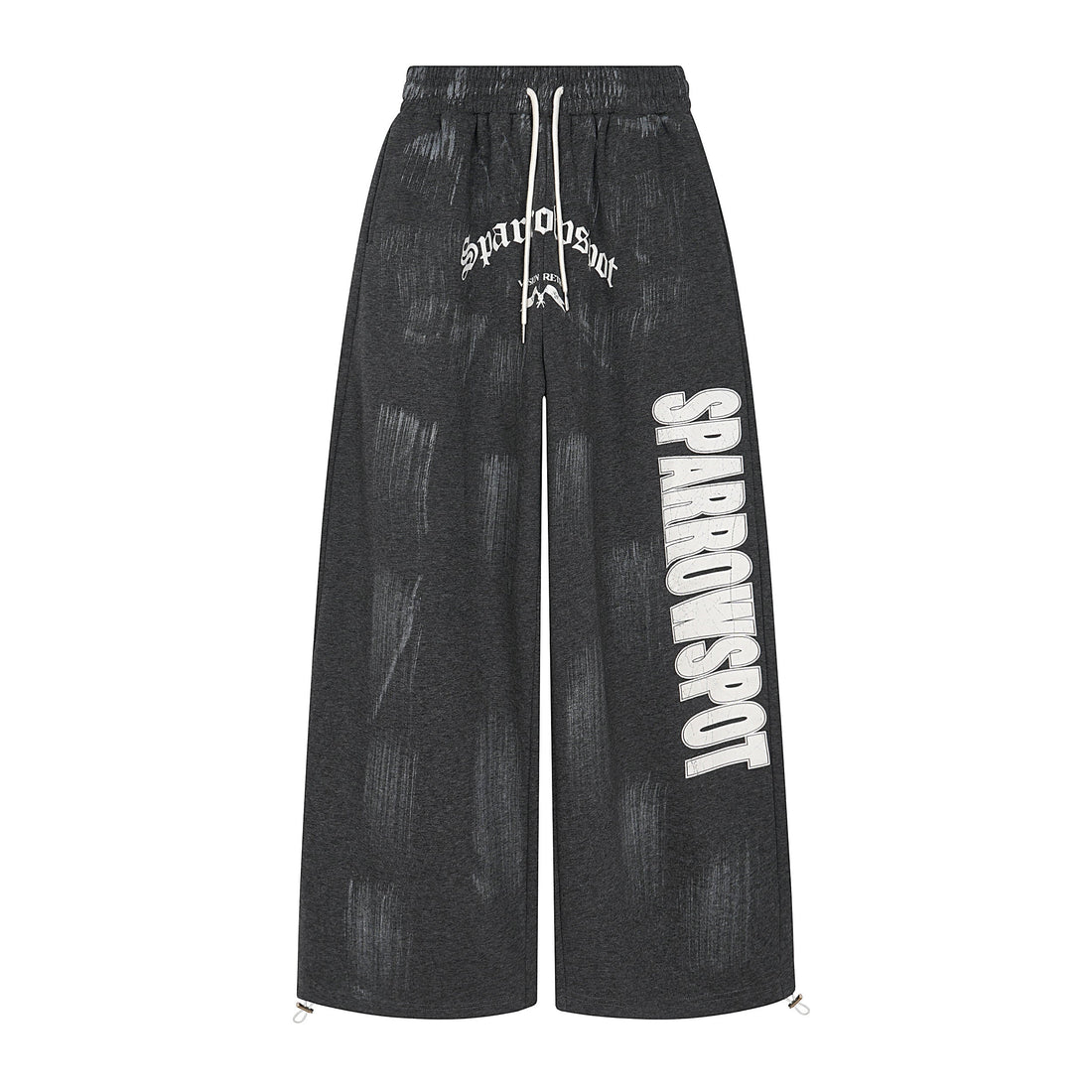 3-6-5.shop Distressed Print Wide-Leg Sweatpants