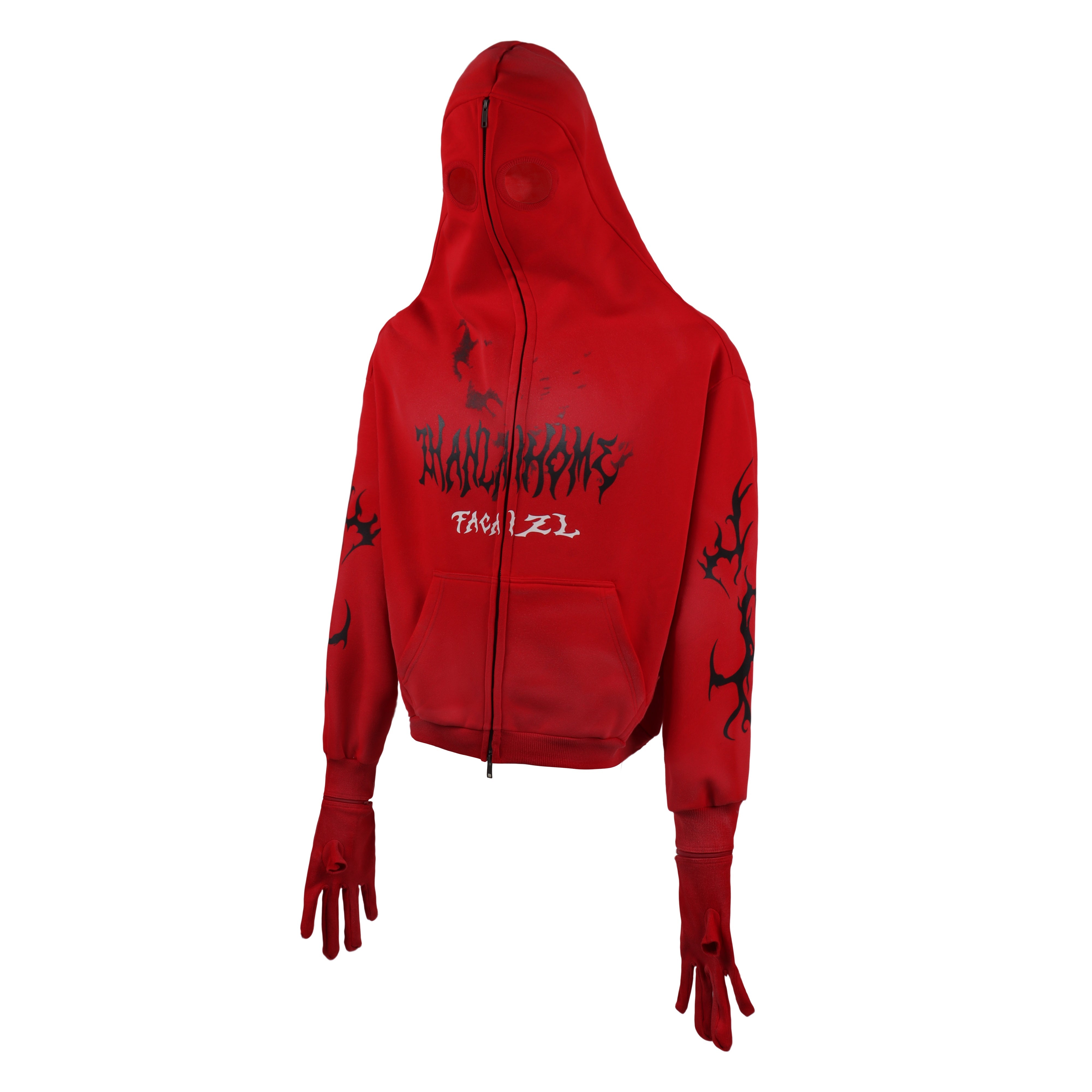 3-6-5.shop Full-Zip Masked Hoodie