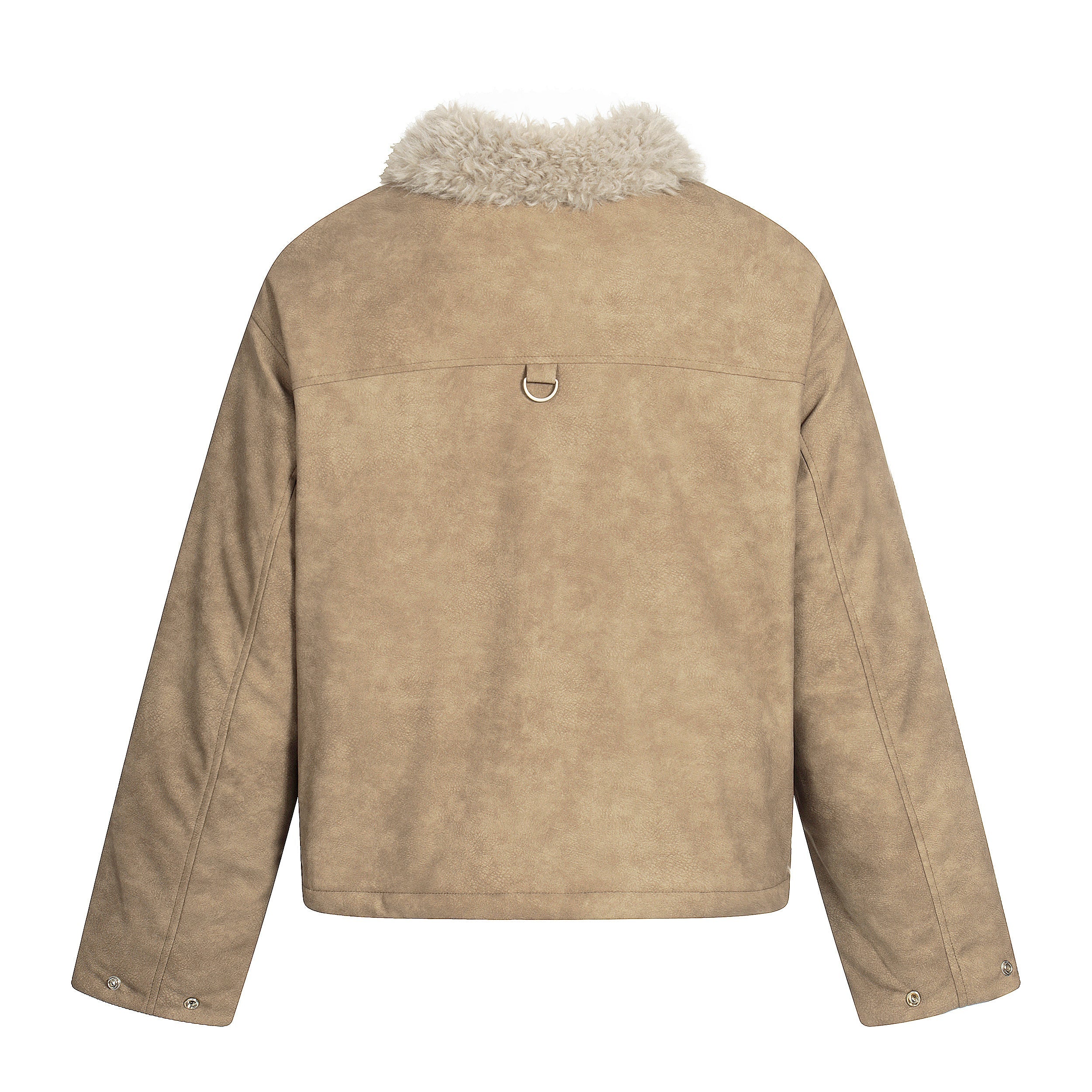 3-6-5.shop Faux Shearling Collar PU Jacket