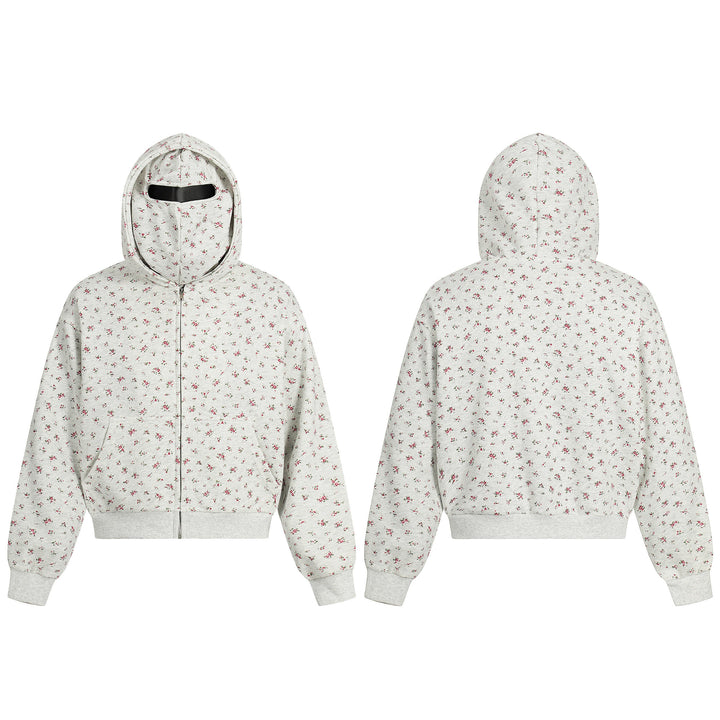 3-6-5.shop Floral Balaclava Zip Hoodie