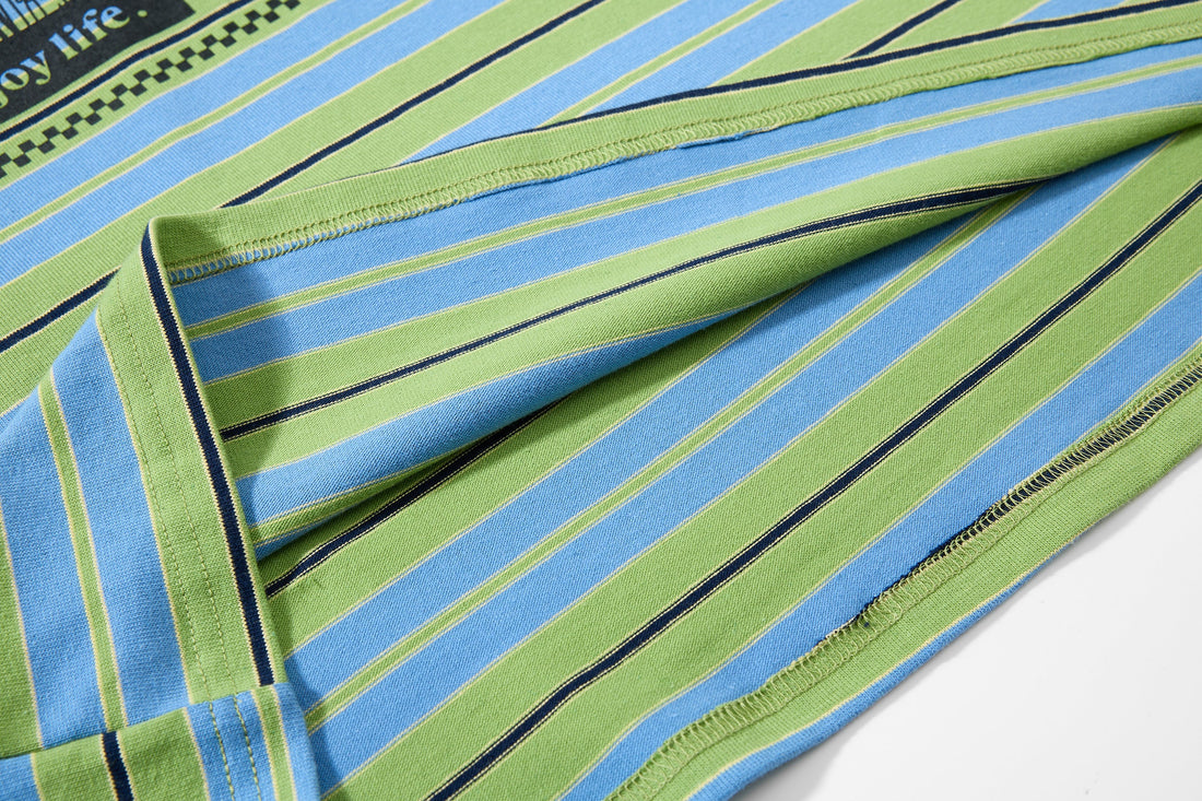 3-6-5.shop Striped Graphic Layered Polo