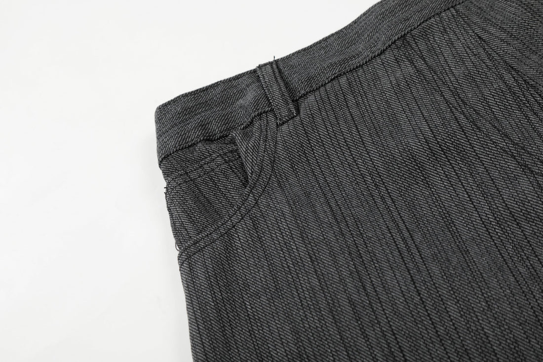 3-6-5.shop Textured Wide-Leg Utility Pants