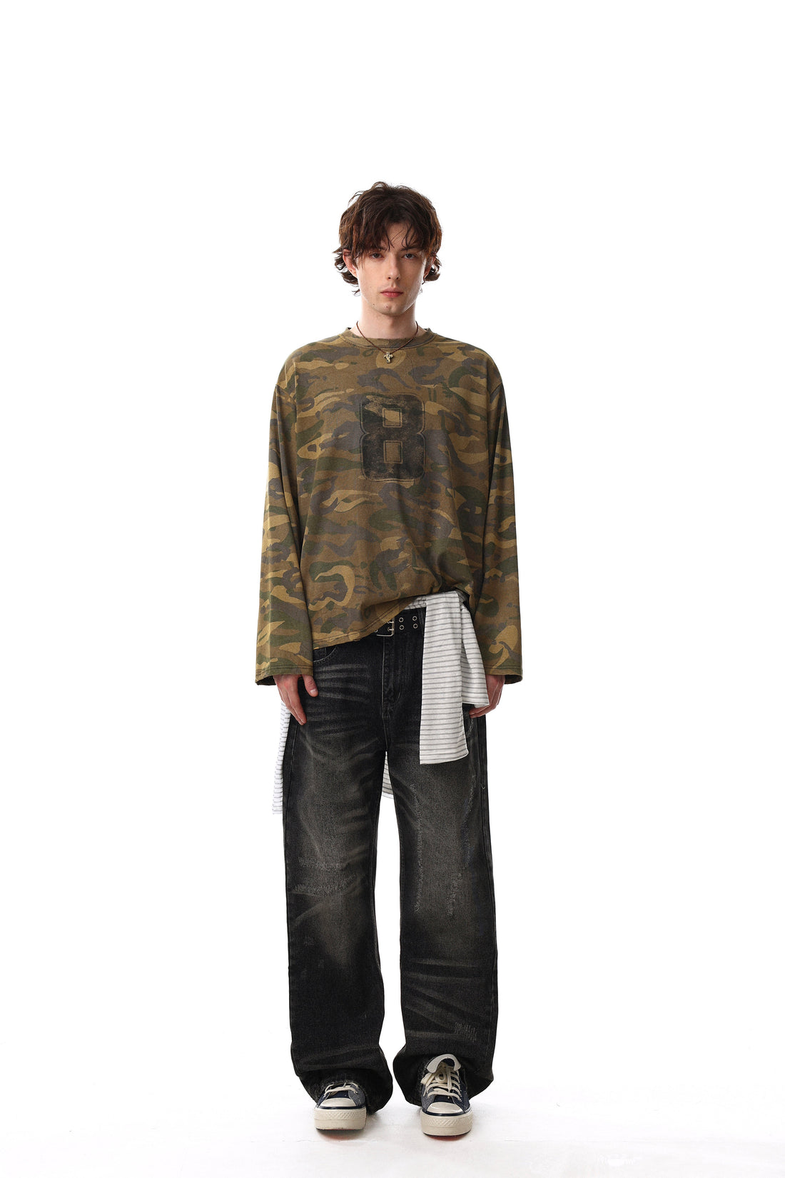 3-6-5.shop Camo Graphic Long Sleeve Tee
