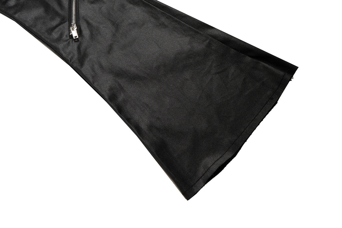 3-6-5.shop Blade-Cut Zip Leather Pants