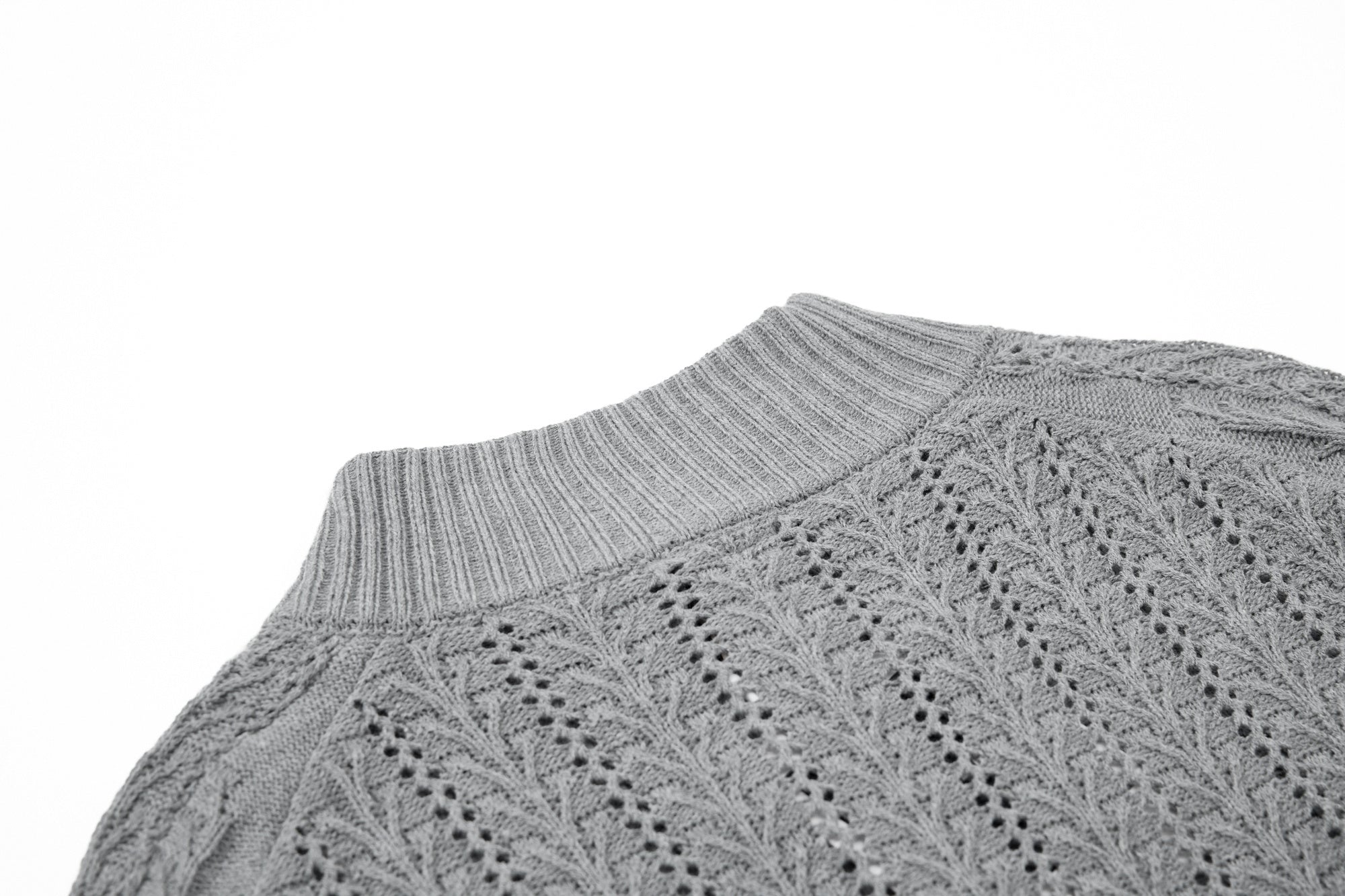 3-6-5.shop Distressed Knit Zip Cardigan