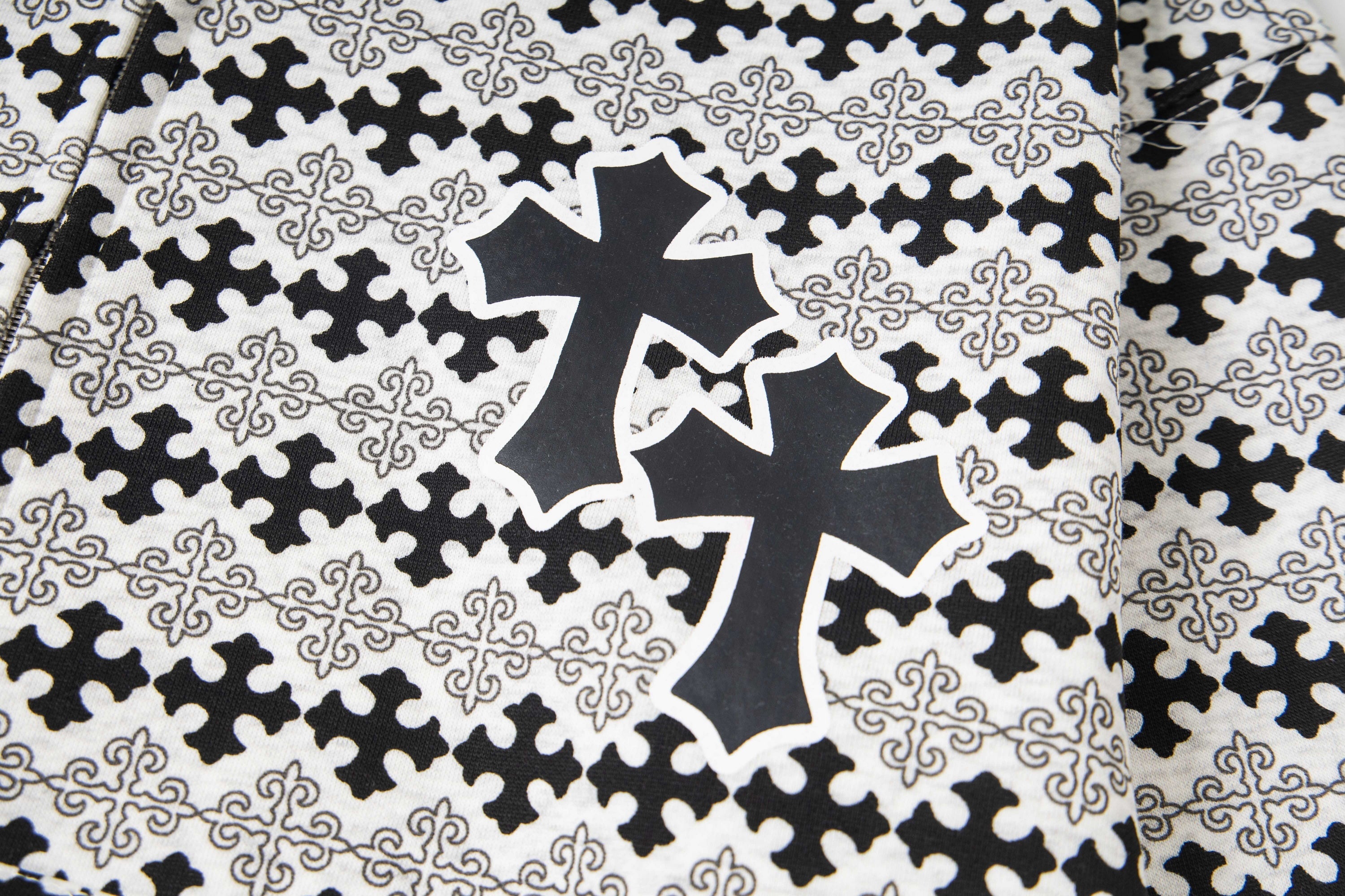 3-6-5.shop Gothic Pattern Full-Zip Hoodie