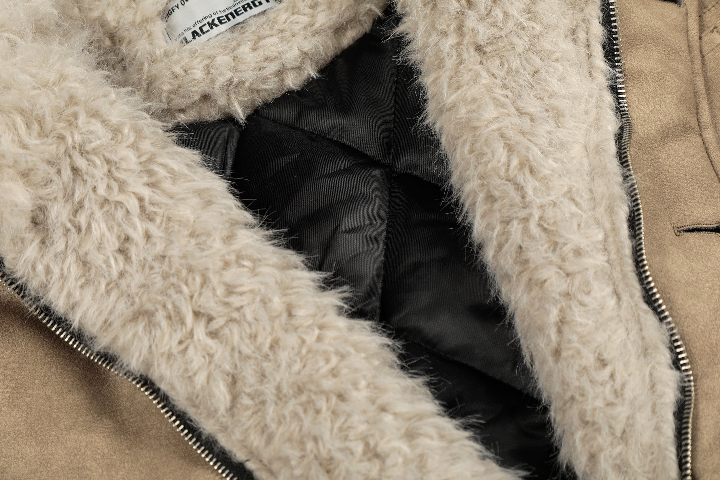 3-6-5.shop Faux Shearling Collar PU Jacket