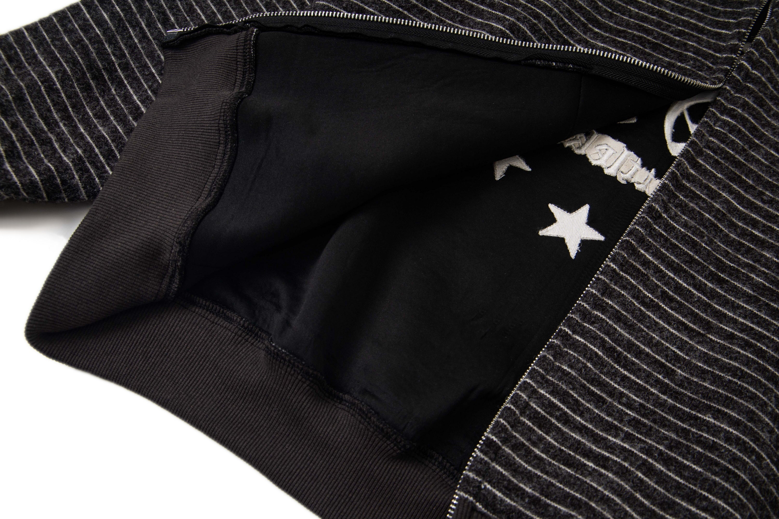 3-6-5.shop Striped Knit Zip Hoodie