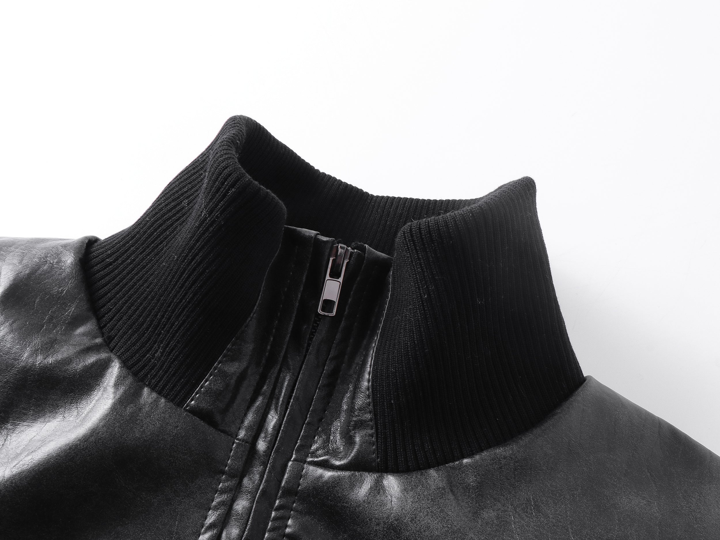 3-6-5.shop Vintage PU Bomber Jacket